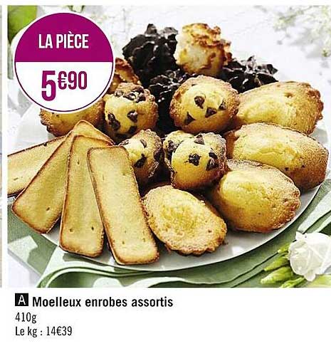 moelleux enrobés assortis