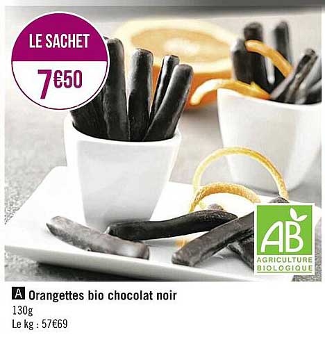 Orangettes Bio Chocolat Noir