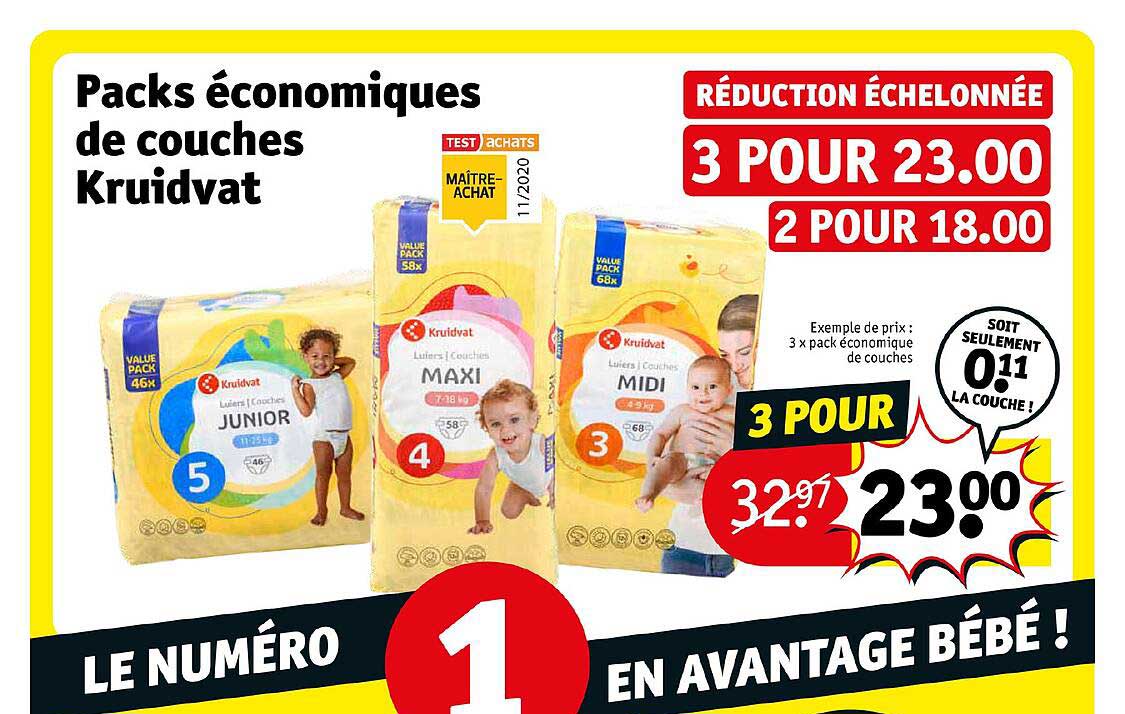 packs économiques de couches kruidvat