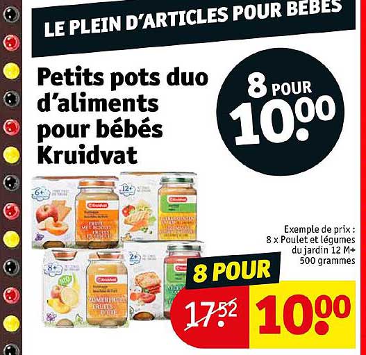 petits pots duo d'aliments pour bébés kruidvat