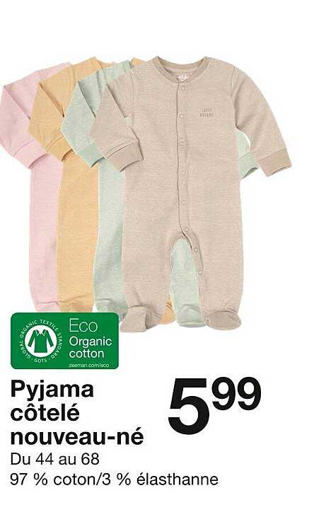 pyjama côtelé nouveau-né