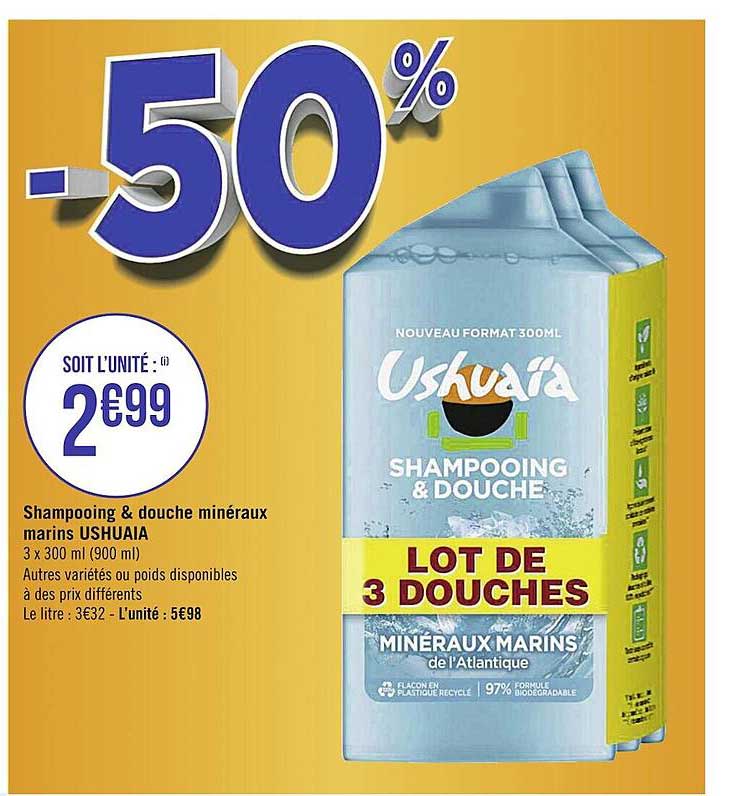 shampooing & douche minéraux marins ushuaïa