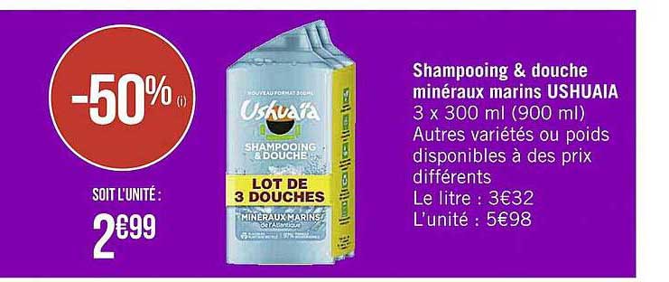 shampooing & douche minéraux marins ushuaïa