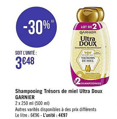shampooing trésors de miel ultra doux garnier
