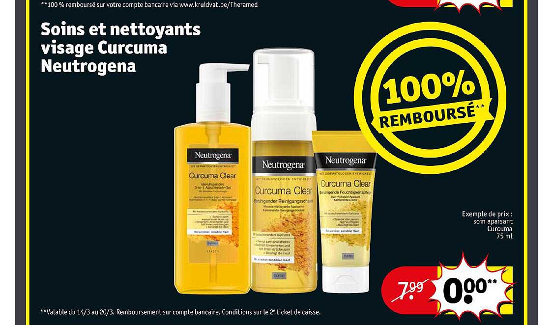 soins et nettoyants visage curcuma netrogena