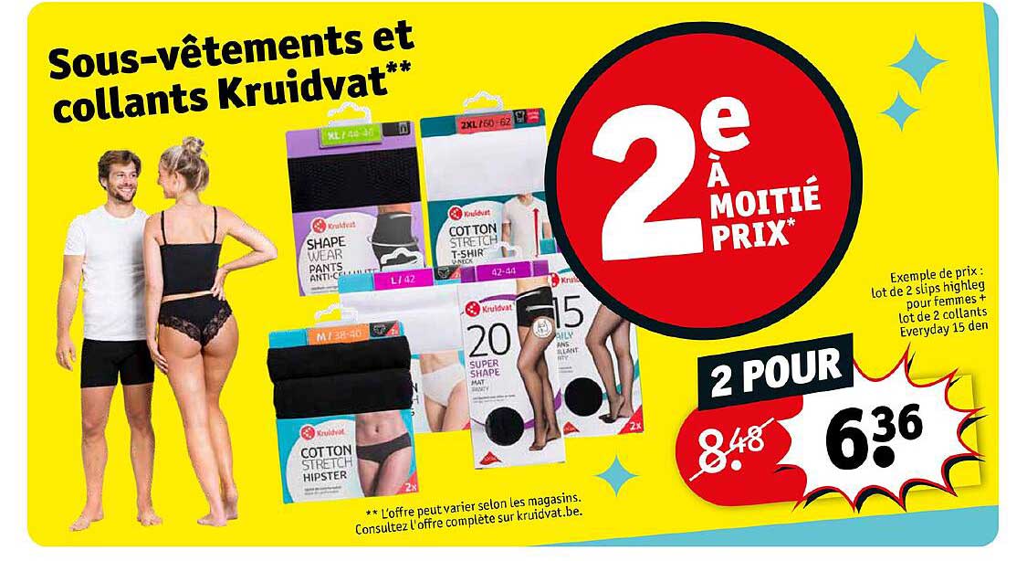 sous-vêtements et collants kruidvat