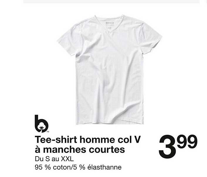 tee-shirt homme col v à manche courtes