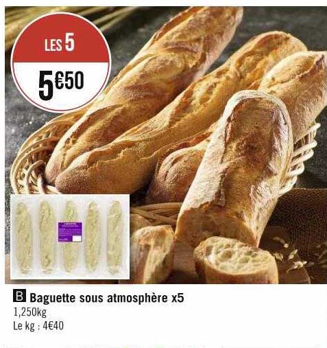 Baguette Sous Atmosphère X 5