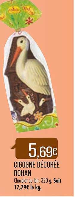 cigogne décorée rohan