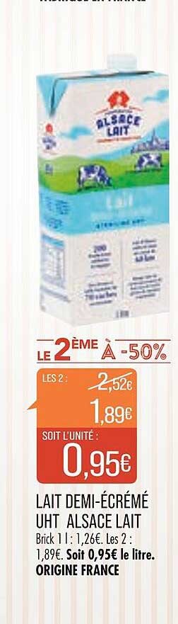 lait demi-écrémé uht alsace lait