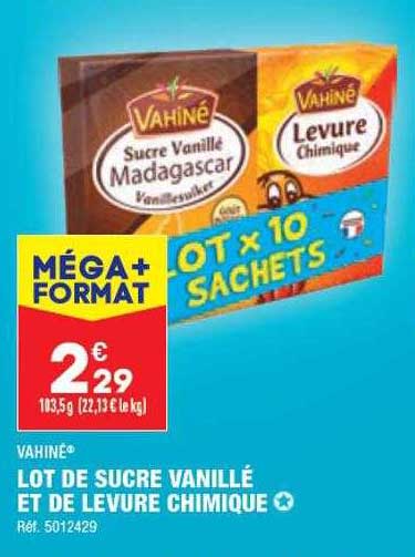 lot de sucre vanillé et de levure chimique vahiné