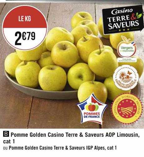 pomme golden casino terre & saveurs aop limousin, cat 1