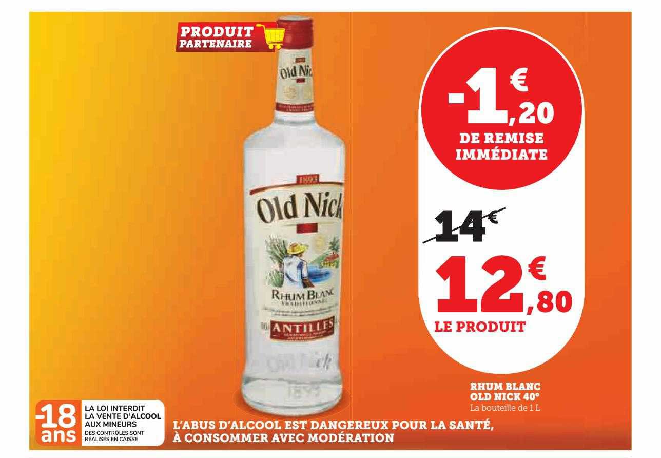 rhum blanc old nick 40°