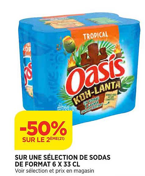sodas de format 6 x 33 cl oasis