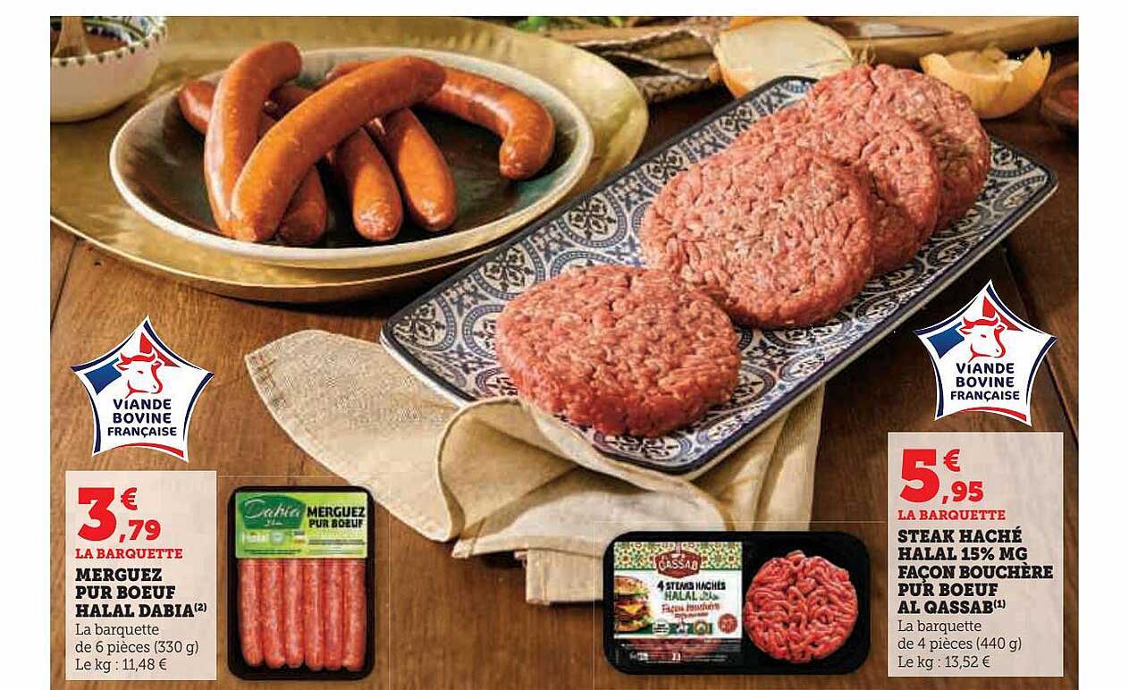 steak haché halal 15% mg façon bouchère pur bœuf al qassab