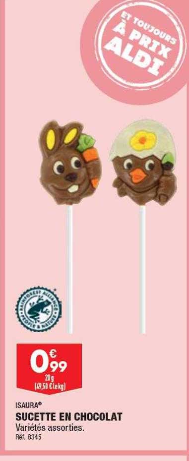 sucette en chocolat isaura