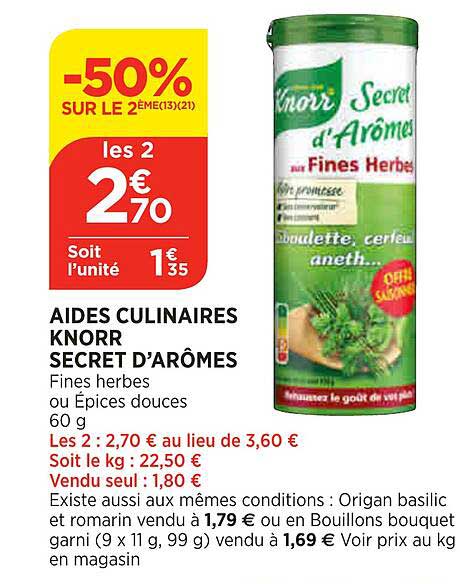 aides culinaires knorr secret d'arômes