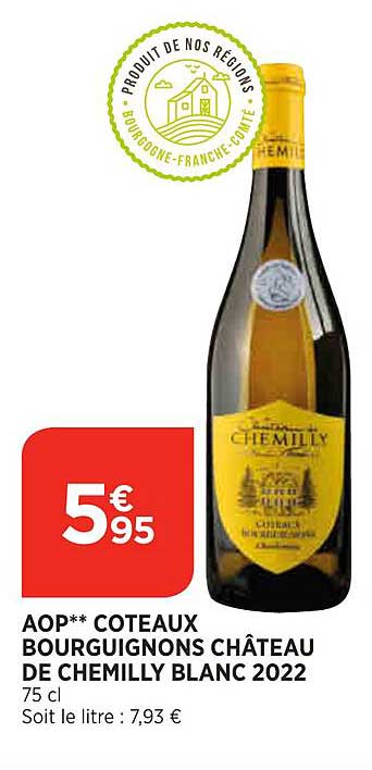 aop côteaux bourguignons château de chemilly blanc 2022