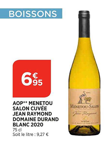 aop menetou salon cuvée jean raymond domaine durand blanc 2020