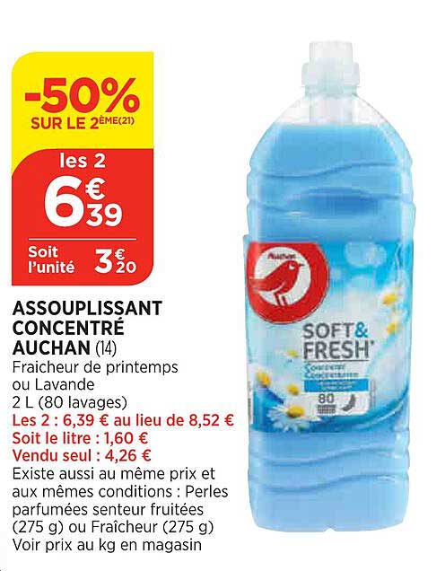Assouplissant Concentré Auchan