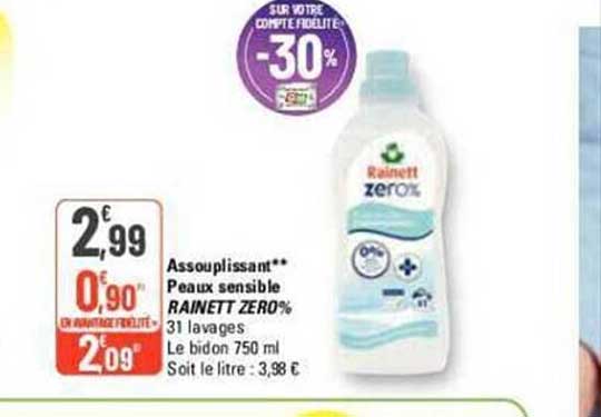 assouplissant peaux sensible rainett zéro%