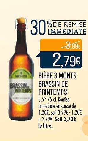 Bière 3 Monts Brassin De Printemps