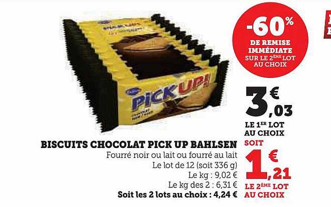 biscuits chocolat pick up bahlsen