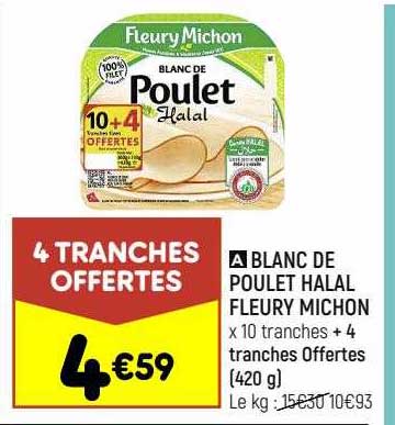 blanc de poulet halal fleury michon