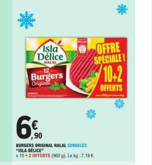 Burgers Original Halal Surgelés "isla Délice"