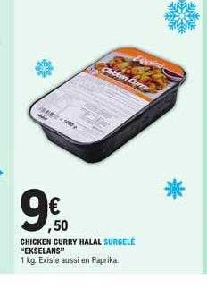 Chicken Curry Halal Surgelé "ekselans"