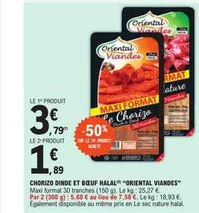 Chorizo Dinde Et Bœuf Halal "oriental Viandes"
