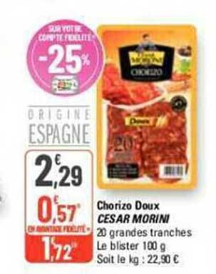 Chorizo Doux César Morini