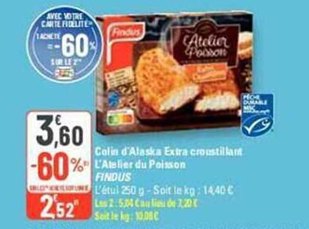 colin d'alaska extra croustillant l'atelier du poisson findus