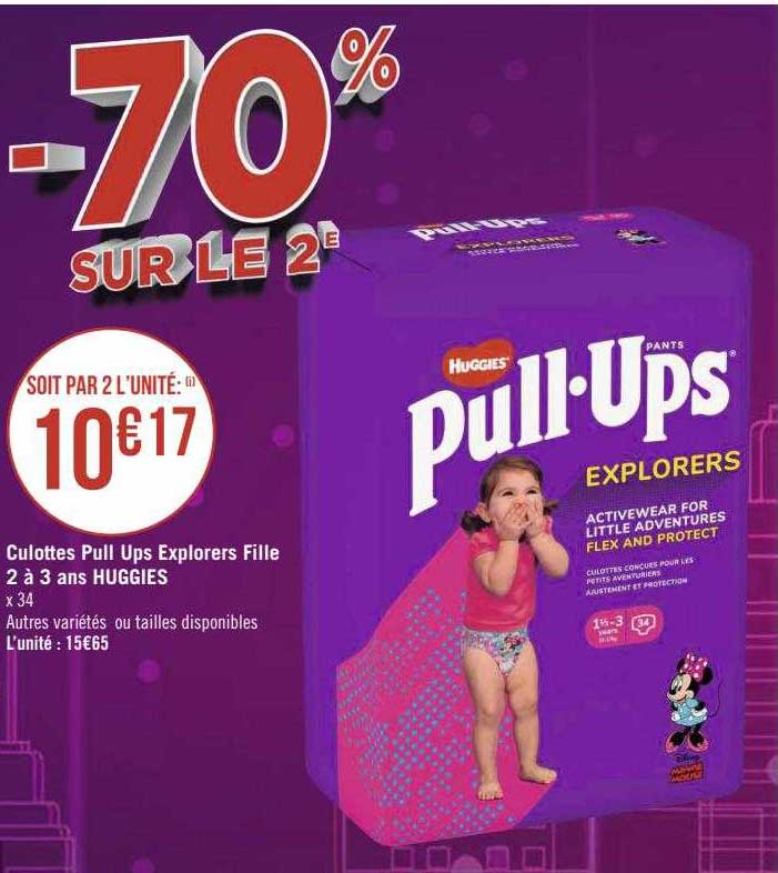 culottes pull ups explorers fille 2 à 3 ans huggies