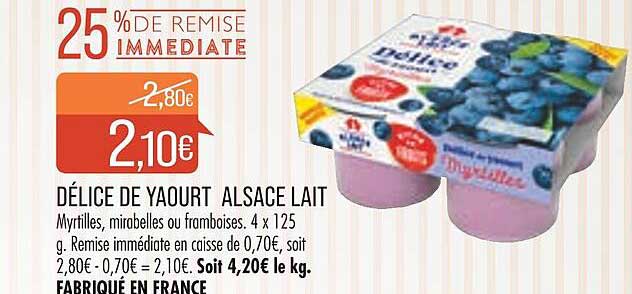 Délice De Yaourt Alsace Lait
