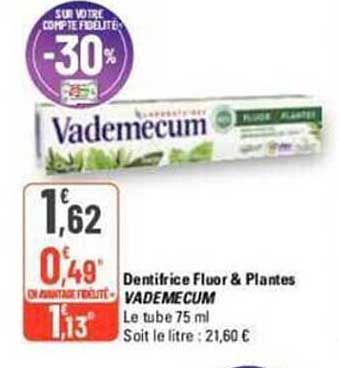 Dentifrice Fluor & Plantes Vademecum