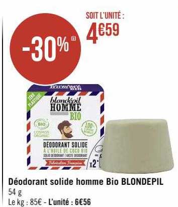 Déodorant Solide Homme Bio Blondépil