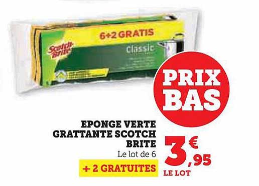 éponge verte grattante scotch brite