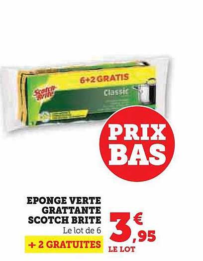 éponge verte grattante scotch brite