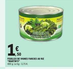 feuilles de vignes farcies au riz "martin's"
