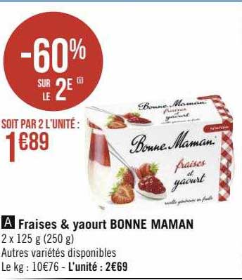 fraises & yaourt bonne maman