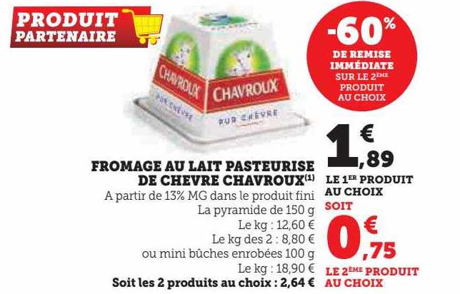 Fromage Au Lait Pasteurisé De Chèvre Chavroux