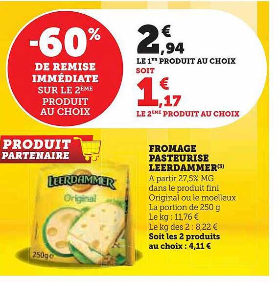 Fromage Pasteurisé Leerdammer