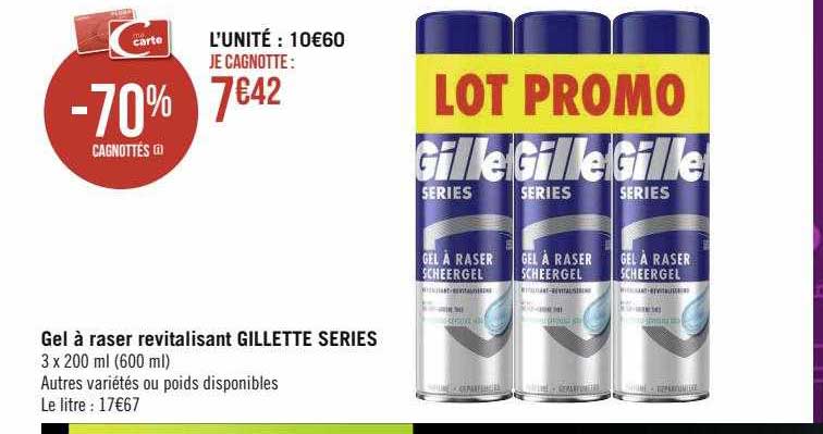 gel à raser revitalisant gillette séries