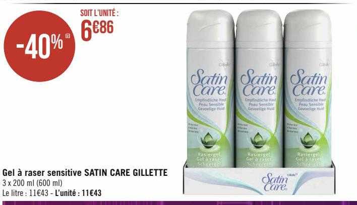 gel à raser sensitive satin care gillette