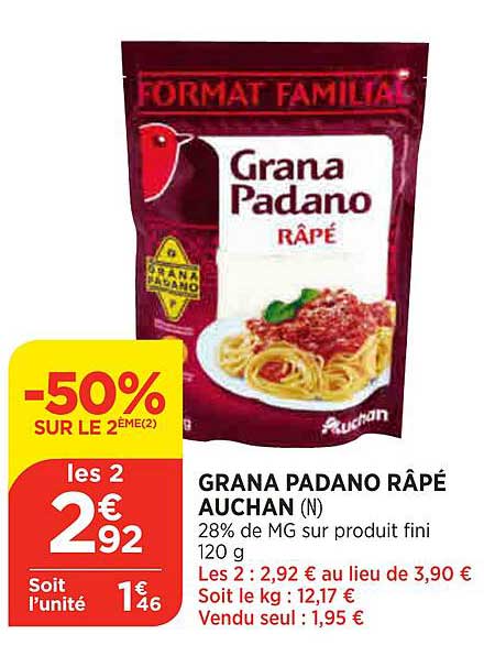 Grana Padano Râpé Auchan
