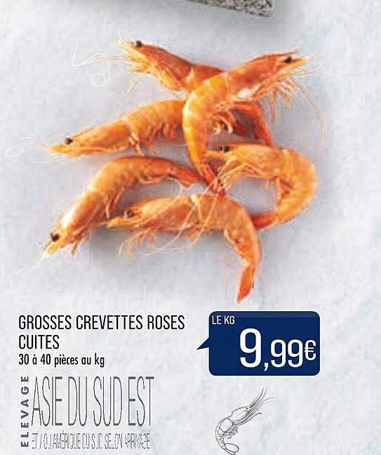 grosses crevettes roses cuites