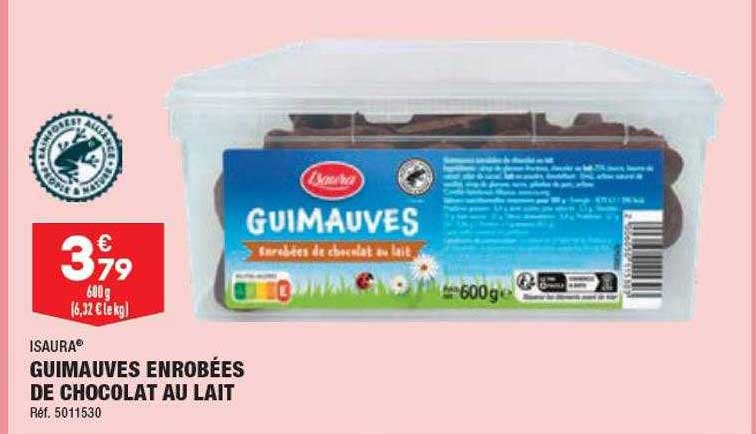 guimauves enrobées de chocolat au lait isaura