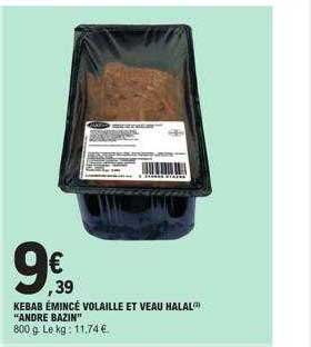 kebab émincé volaille et veau halal "andré bazin"