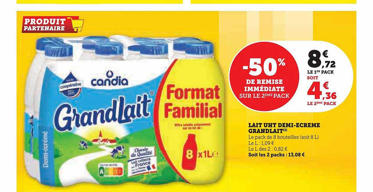 lait uht demi-écrémé grandlait